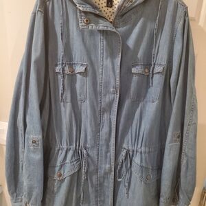Torrid Light Blue Utility Jacket with Hood